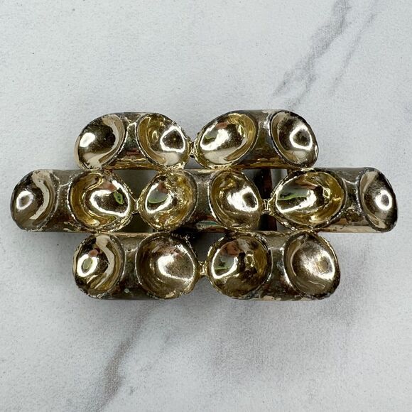 Vintage Accessories - Vintage Gold Tone Abstract Open Back Belt Buckle
